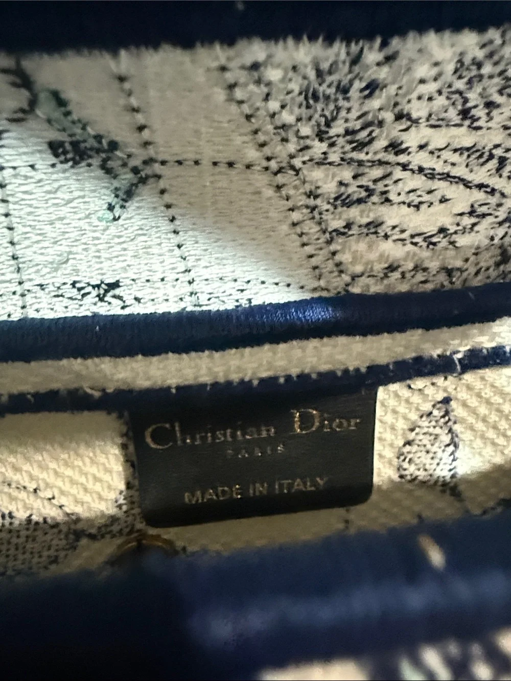 Christian Dior Blue and White Around the World Saddle Bag